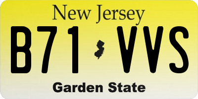 NJ license plate B71VVS