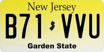 NJ license plate B71VVU
