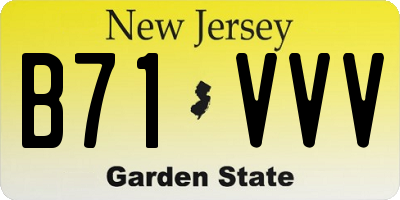 NJ license plate B71VVV