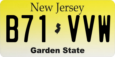 NJ license plate B71VVW