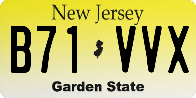 NJ license plate B71VVX