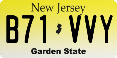 NJ license plate B71VVY