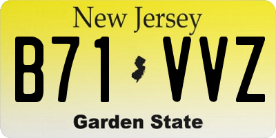 NJ license plate B71VVZ