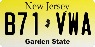 NJ license plate B71VWA