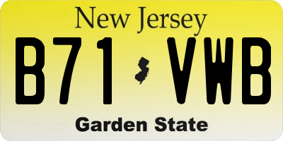 NJ license plate B71VWB