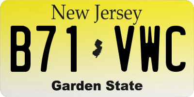 NJ license plate B71VWC