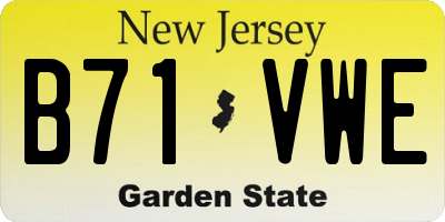 NJ license plate B71VWE