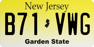 NJ license plate B71VWG