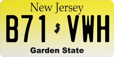 NJ license plate B71VWH