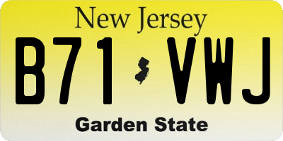 NJ license plate B71VWJ