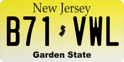 NJ license plate B71VWL