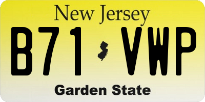 NJ license plate B71VWP