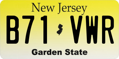 NJ license plate B71VWR