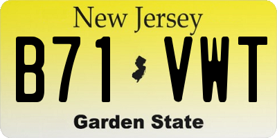 NJ license plate B71VWT