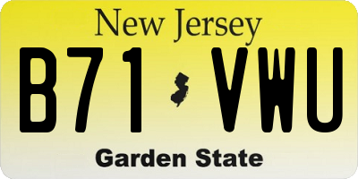 NJ license plate B71VWU
