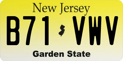 NJ license plate B71VWV