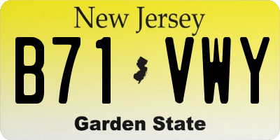 NJ license plate B71VWY