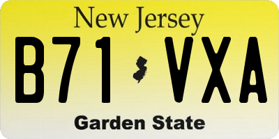 NJ license plate B71VXA