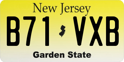NJ license plate B71VXB