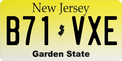 NJ license plate B71VXE