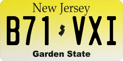 NJ license plate B71VXI