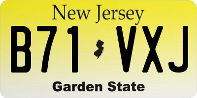 NJ license plate B71VXJ