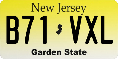 NJ license plate B71VXL