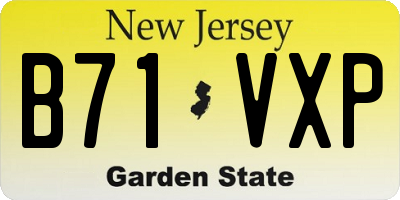 NJ license plate B71VXP