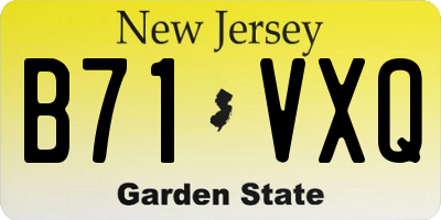 NJ license plate B71VXQ