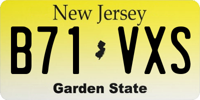 NJ license plate B71VXS
