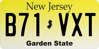 NJ license plate B71VXT