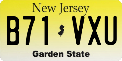 NJ license plate B71VXU