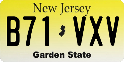 NJ license plate B71VXV