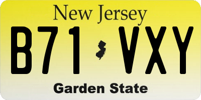 NJ license plate B71VXY