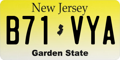 NJ license plate B71VYA