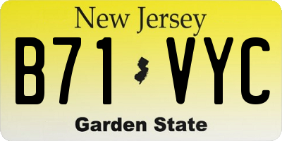 NJ license plate B71VYC
