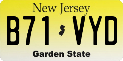 NJ license plate B71VYD