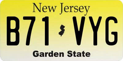 NJ license plate B71VYG
