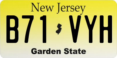 NJ license plate B71VYH