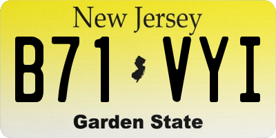 NJ license plate B71VYI