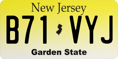 NJ license plate B71VYJ