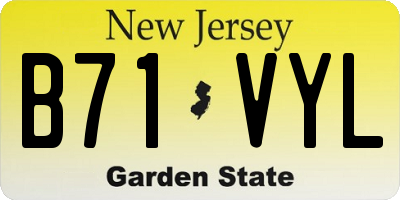 NJ license plate B71VYL
