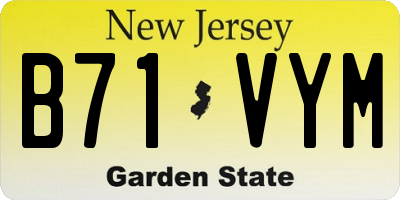 NJ license plate B71VYM