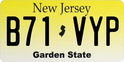 NJ license plate B71VYP
