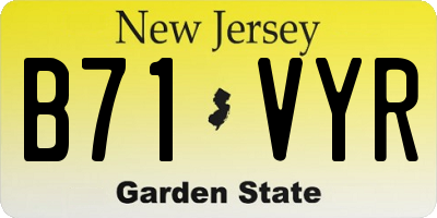 NJ license plate B71VYR