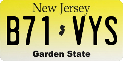 NJ license plate B71VYS
