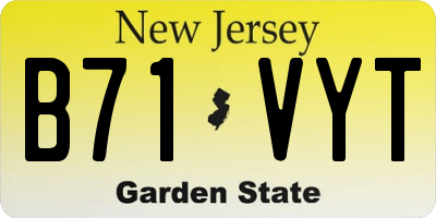 NJ license plate B71VYT
