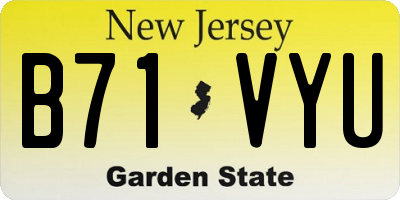 NJ license plate B71VYU