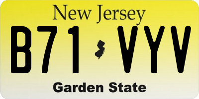 NJ license plate B71VYV