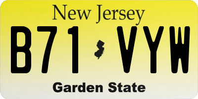 NJ license plate B71VYW